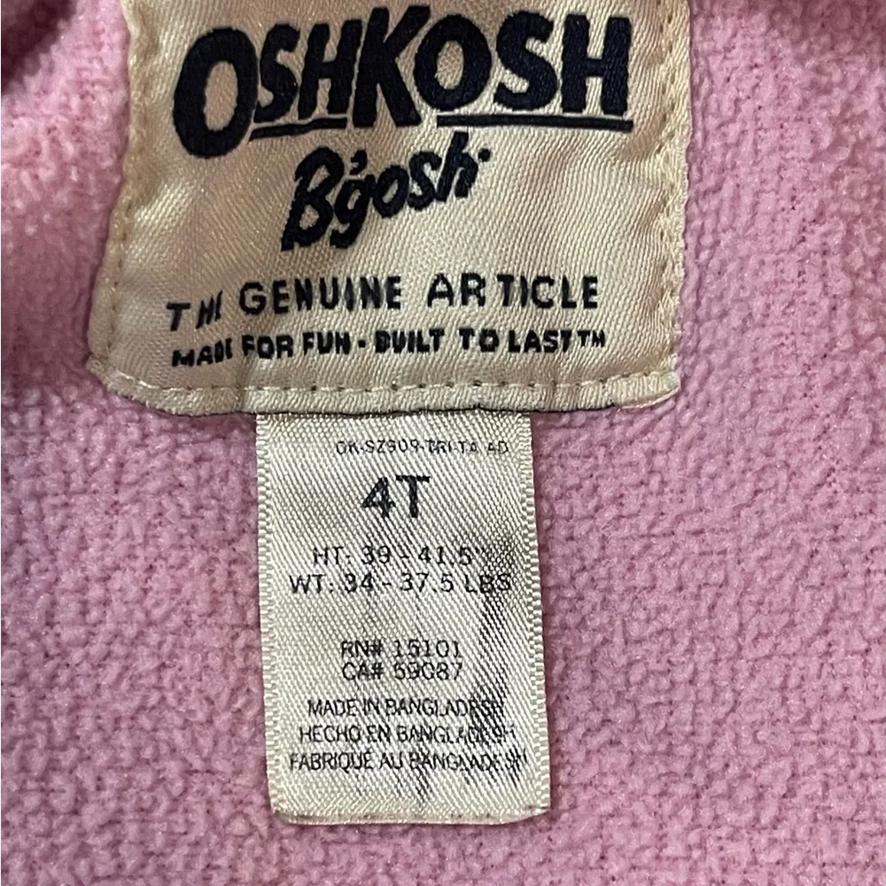 Oshkosh BGosh navy polka‎ dot pink coat with hood size 4T